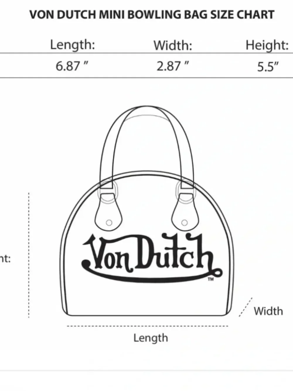 Von Dutch Jax Bowling Bag Purse